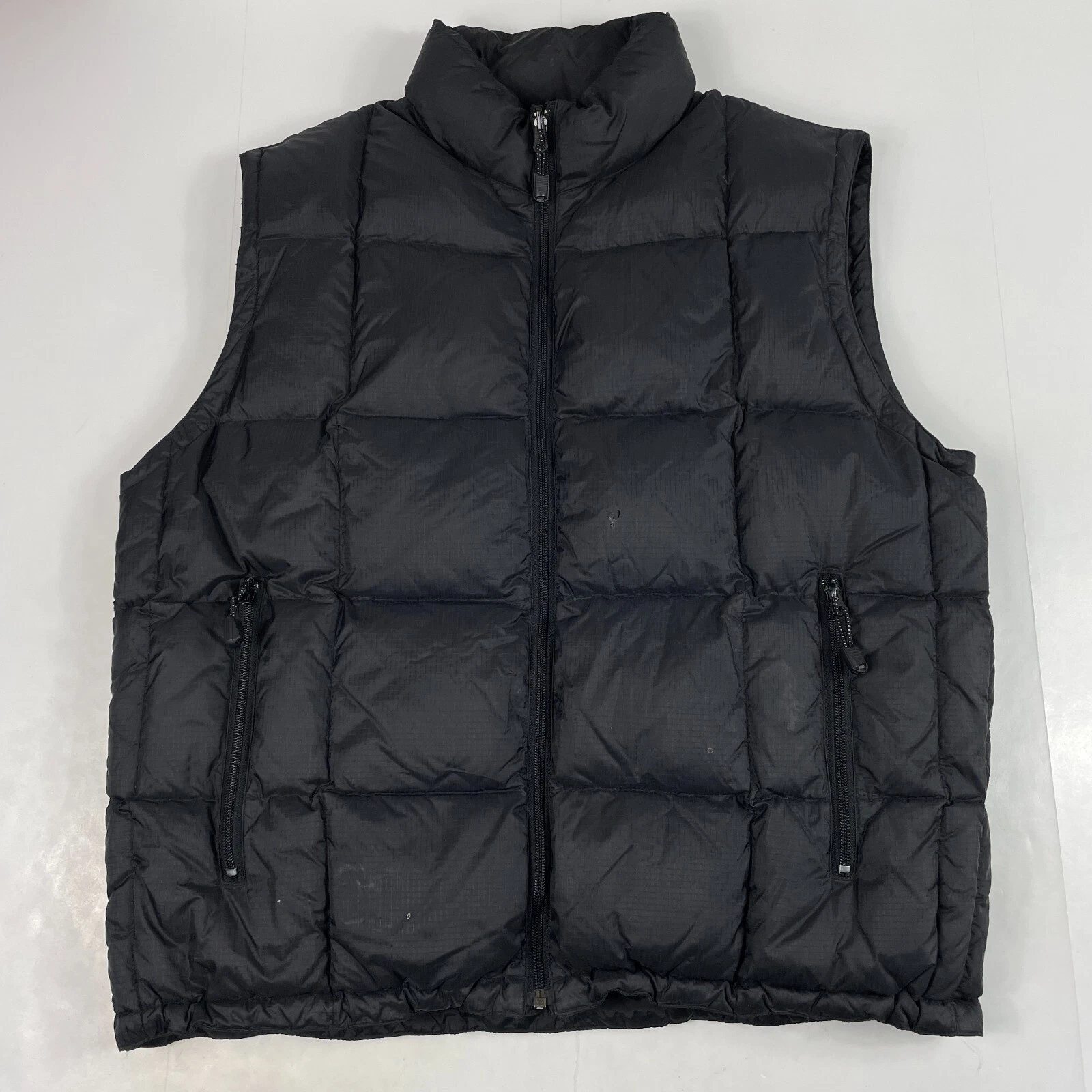 Gap Vest Mens Large Black Down Puffer Full Zip Ripstop Hiking Skiing Outdoors