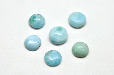リタ　ラリマー8mm NATURAL LARIMAR 8mm ROUND CALIBRATED 100% GENUINE, (LOT OF 6