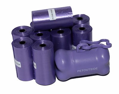 1020 Dog Pet Waste Poop Bags 51 Refill Rolls Purple FREE Dispenser Petoutside