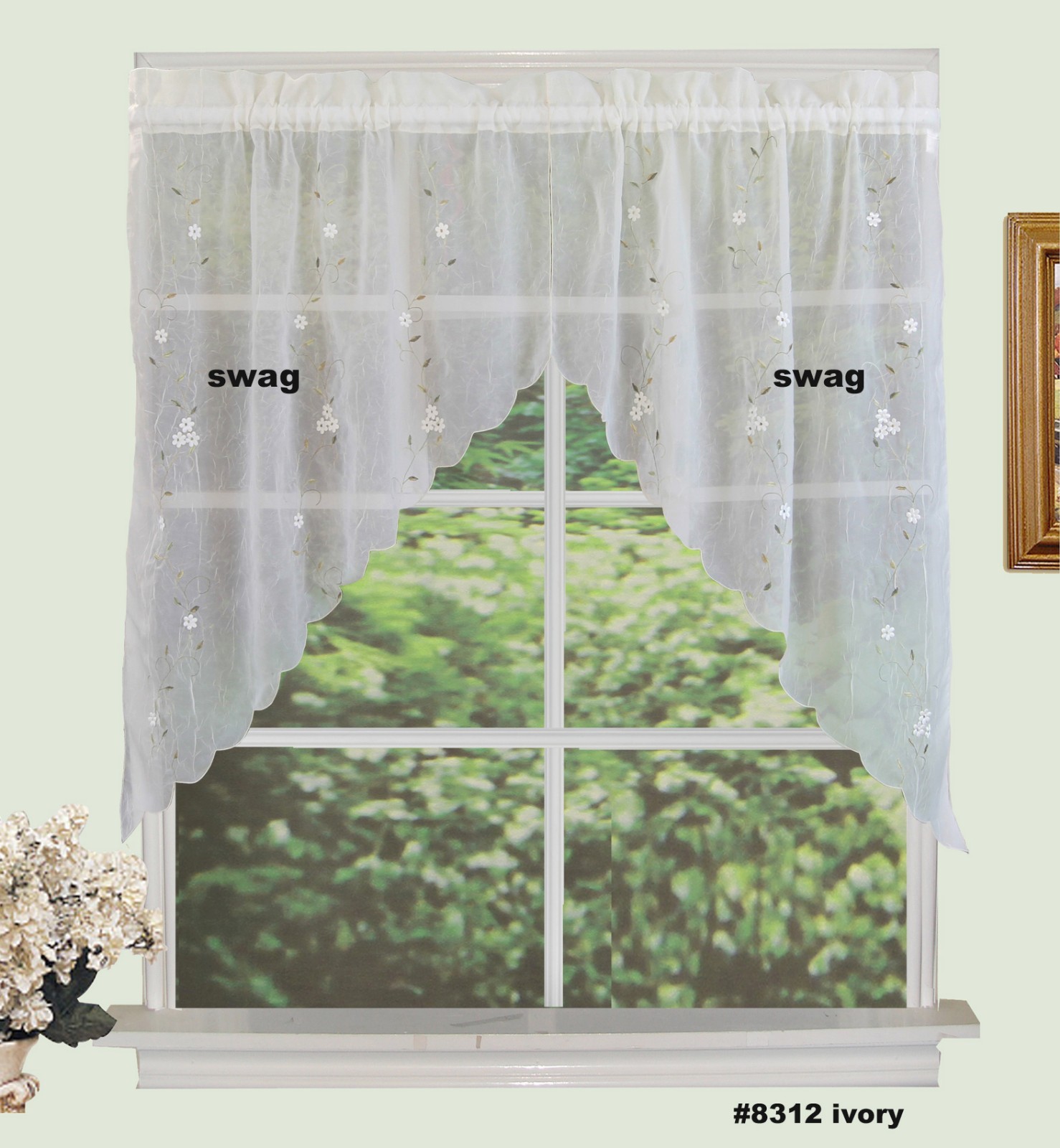 Kitchen Curtain Valance Tiers Or Swags Ivory Creative Linens