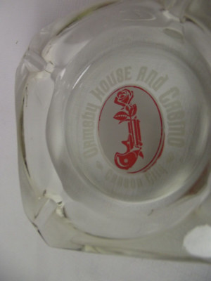 Vtg Ormsby House Derringer Rose Casino Glass Advertising Ashtray Carson Nevada