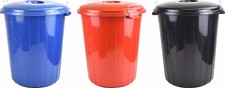 50L Plastic Bin Indoor Outdoor Garden Kitchen Rubbish Dustbin Locking Lid