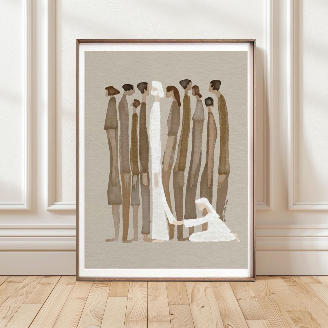 Faith-Inspired Bible Art Poster - Woman Touches Jesus for Divine Healing