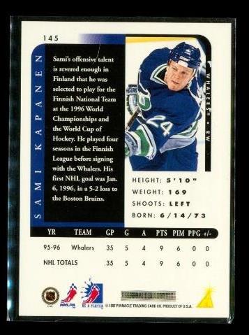 Vintage 1997 PINNACLE AUTOGRAPH Chrome Hockey Card #145 SAMI