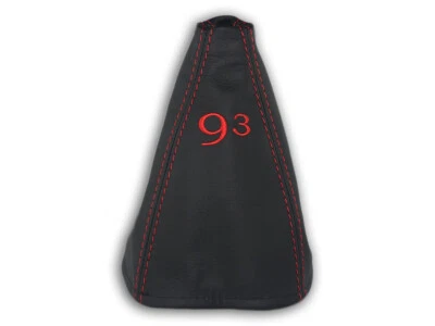 FÜR SAAB 9-3 I YS3D 98-02 SCHALTMANSCHETTE SCHALTSACK LEDER STICKEREI 93 n.ROT - Photo 1/4