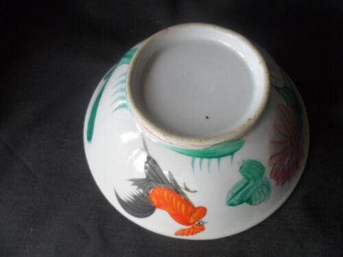 Vintage Hand Painted Chinese Rooster Bowl - Picture 8 of 11