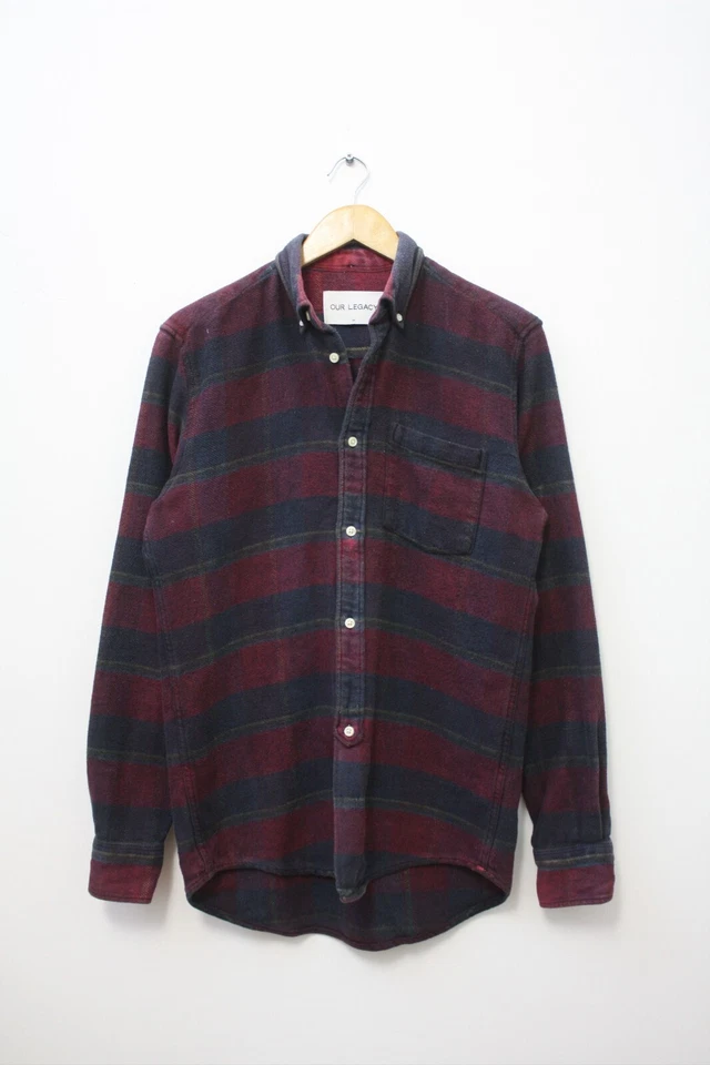 Our Legacy Flannel Check Shirt AW15 Made In Portugal 46 - Image 2 of 4
