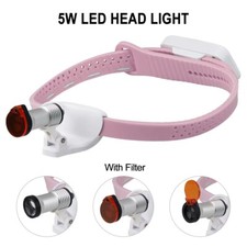 Dental Headlamp 5W LED Cordless Lightweight LED High Brightness Headlight Pink