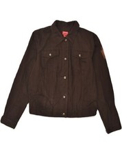 Chaps Womens Denim Jacket Uk 16 Large Brown Cotton Aq95