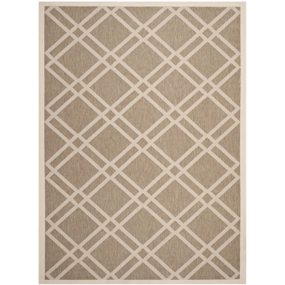 SAFAVIEH Indoor Outdoor CY6923-242 Courtyard Brown / Bone Rug - Image 3 of 4