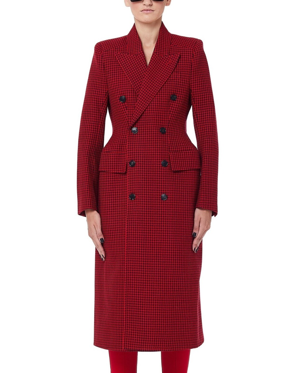 Balenciaga houndstooth hourglass wool coat for jacket parka Balenciaga houndstooth hourglass wool coat for jacket parka