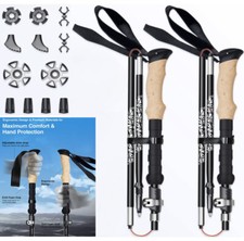 Hiking Trekking Poles Walking Sticks Collapsible Folding Adjustable Camping Gift