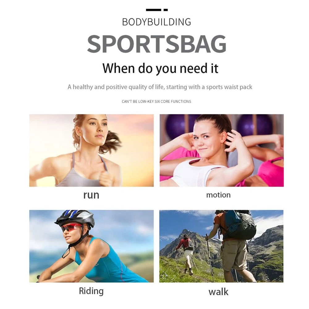 Running Belt Bag Sports Hip Bag for Men Women Holds Phone Keys Blue