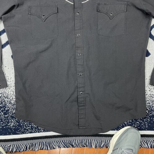 De Colección Ely Cattleman Western Eagle Perla A Presión Para hombres GRANDE Camisa Abotonada Vaquero - Imagen 6 de 13