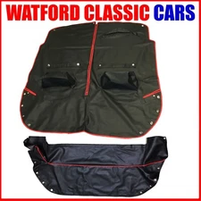 MGB, MGC, Full Tonneau & Hood Cover, Black With Red Piping RHD Cars Only