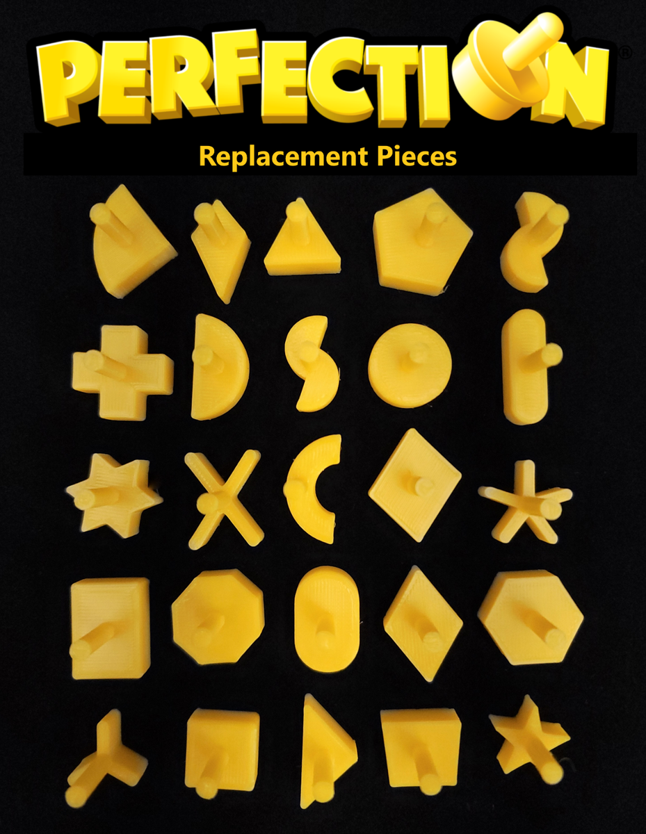 Perfection Game Set of 25 Replacement Pieces Parts Shapes