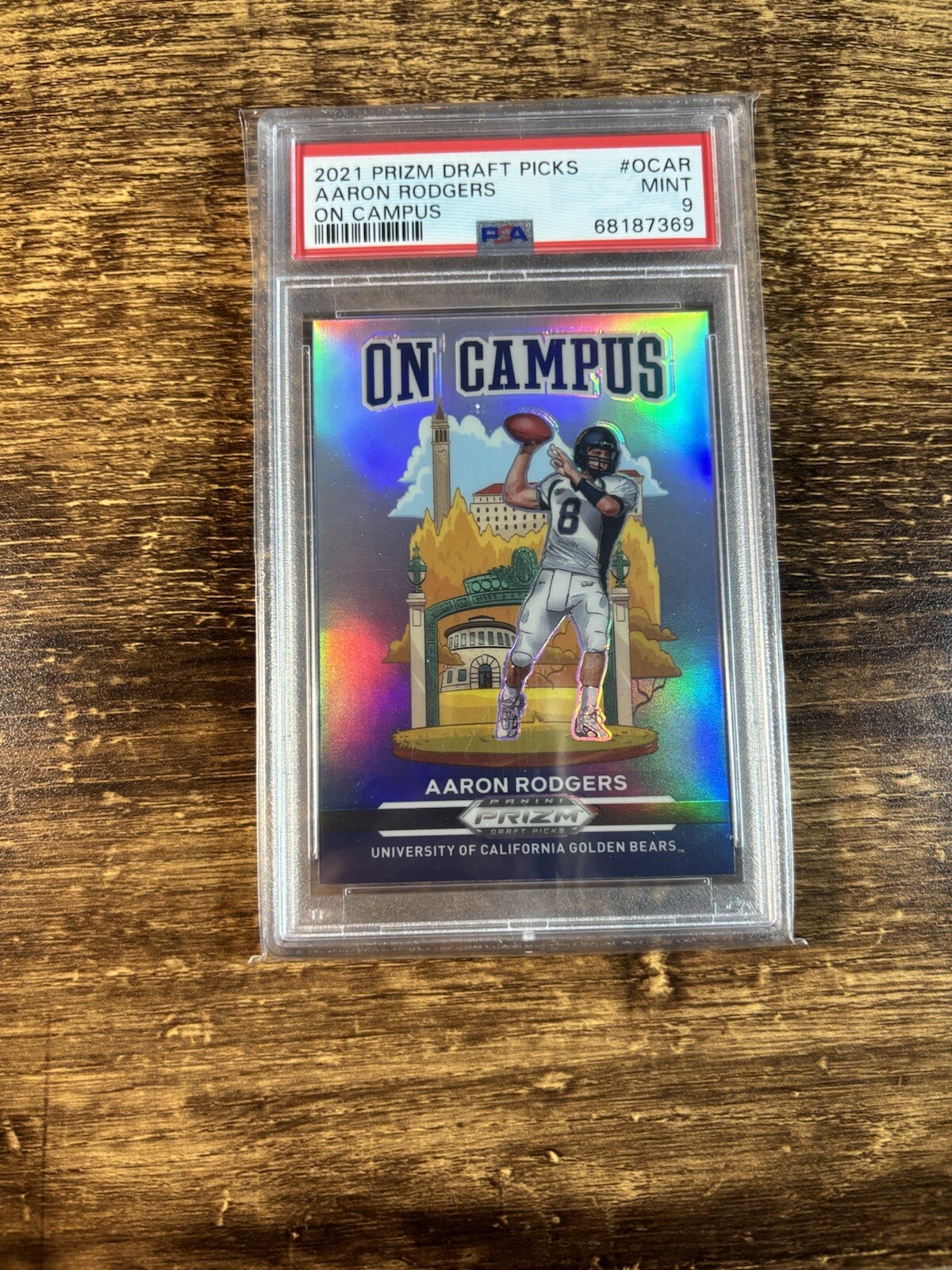 Aaron Rodgers 2021 Panini Prizm Draft Picks On Campus PSA 9
