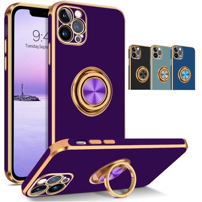 For iPhone 15 14 13 12 11 Pro Max Shockproof Case Hybrid Phone Cover Ring Stand