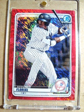 2020 Estevan Florial Bowman Chrome Prospect Rookie Red Shimmer Refractor RC /10