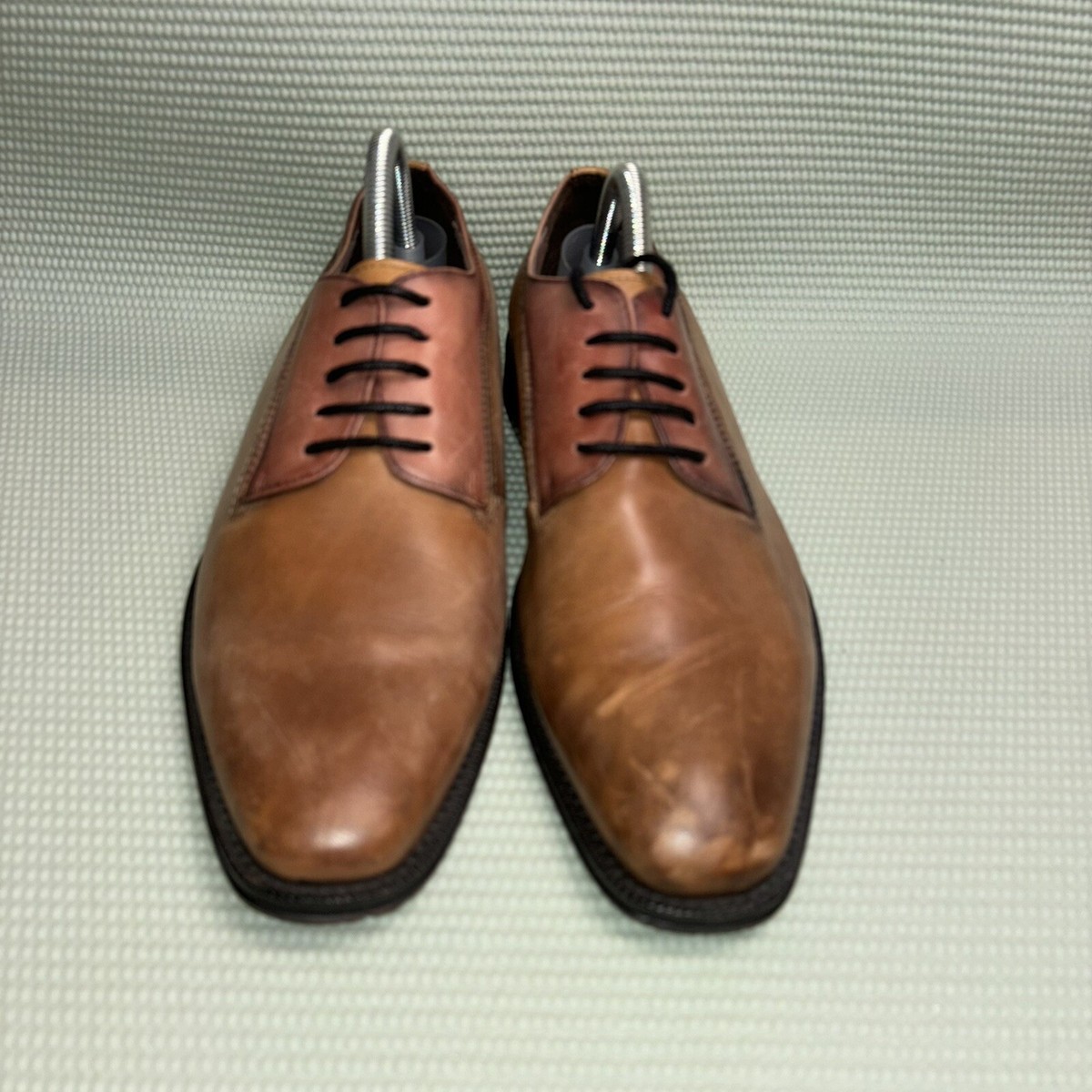 Marco Vittorio Men\'s 2-Tone Brown Leather Lace-Up Chukka Boots 13 M Marco Vittorio Siena Chestnut Plain Toe Oxfords main image 4