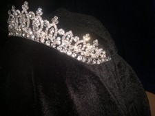 Crown Austrian Crystals Full Round Crown 4 " Diameter Base with Clear Crystals