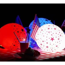 Illooms bundle of 5 packs Patriotic Light Up Balloons 15 Balloons Total 