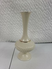 LENOX Bud Vase Ivory 7" tall with Gold trim Made in USA