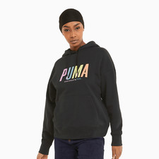 PUMA Women's Sportswear Graphic Pullover Hoodie Athletic Casual Fleece