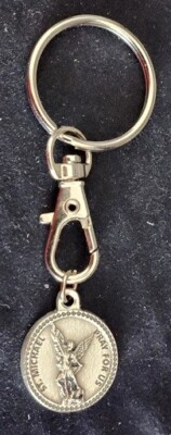 Patron Saint Key Chain - Always with You - Choose Saint (A-J) Silver Plated 2.5''