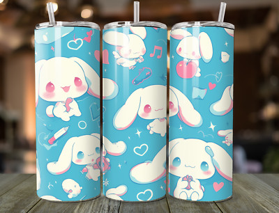 Sanrio Cinnamoroll 20 Unzen Becher - Edelstahl isoliert mit Strohhalm & Deckel
