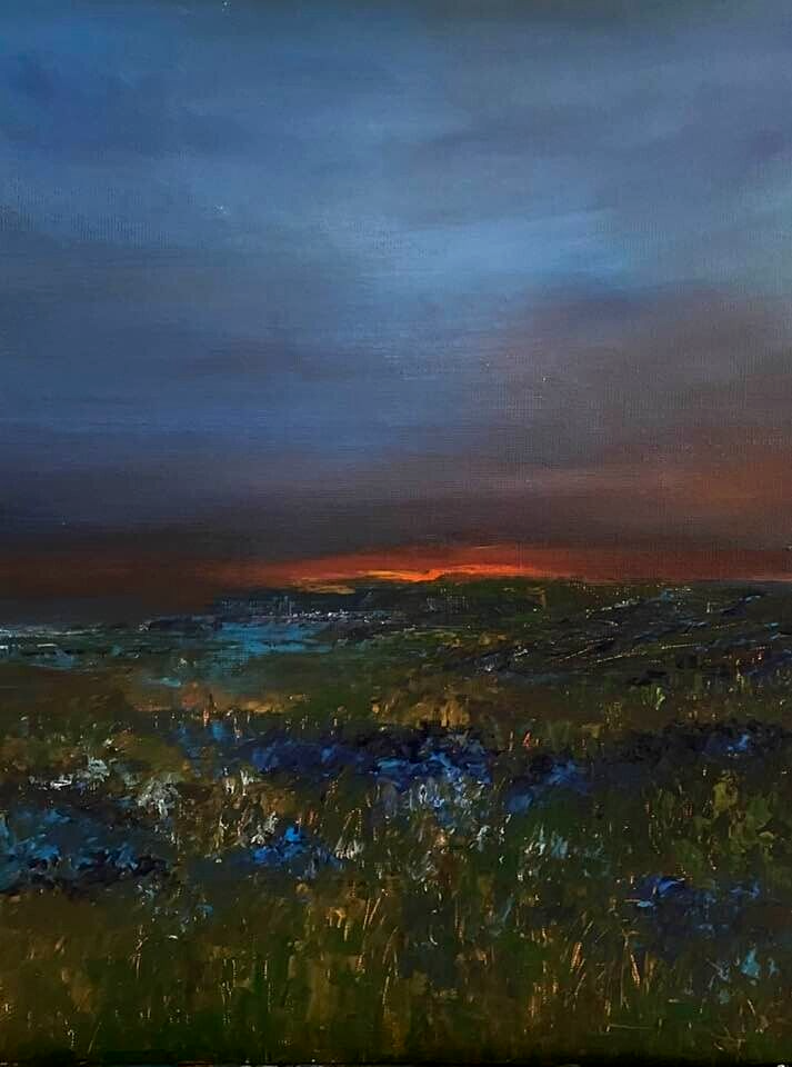 DAYS END Original Hand-Painted Nature Artwork 9 x 12 Inch Canvas