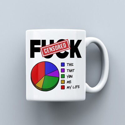 11 Unzen Keramiktasse - F*** Tortendiagramm - Wichtelgeheimer Neuheit Büro Geschenke