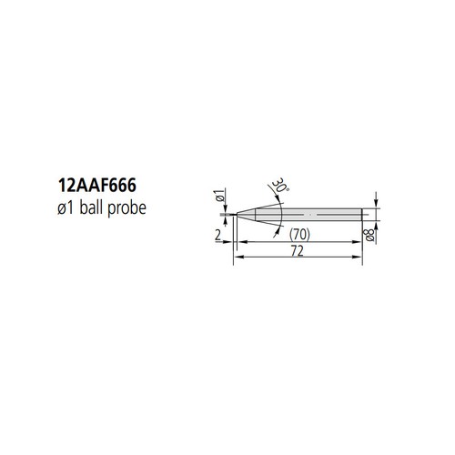 Height Gages Stylus 1mm Ball Probe, 8mm Shank, 72mm Length, Compare to 12AAF666 - Picture 3 of 3