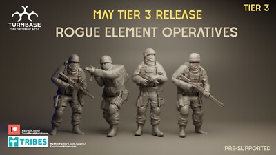 Turnbase Miniatures Modern Rogue Element Operatives Zona Alfa Spectre 20mm 28mm