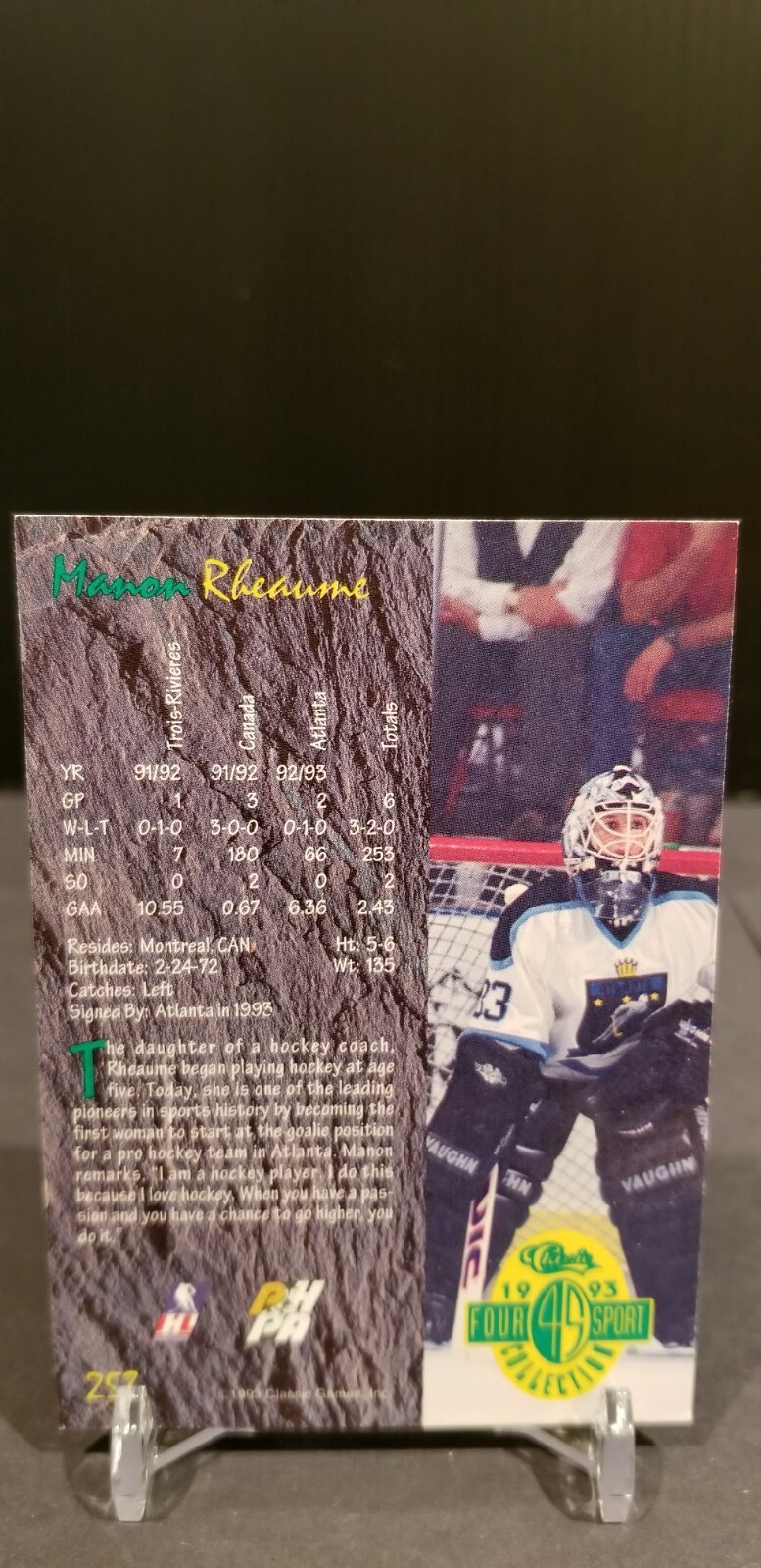 1993 Classic Four Sports Manon Rheaume #253
