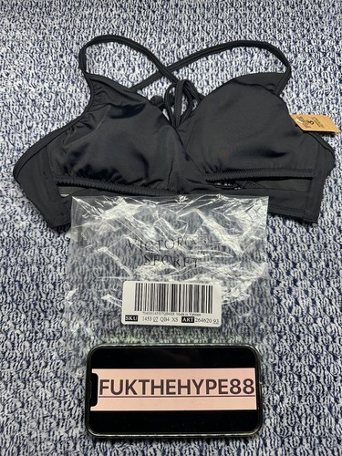 Neu mit Etikett Victoria’s Secret PINK Body Wickel-Bikinioberteil schwarz Bademode Damengröße XS - Bild 7 von 14