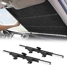 2pcs Retractable Windshield Sun Shade for Car Auto Sunshade with Suction Cups