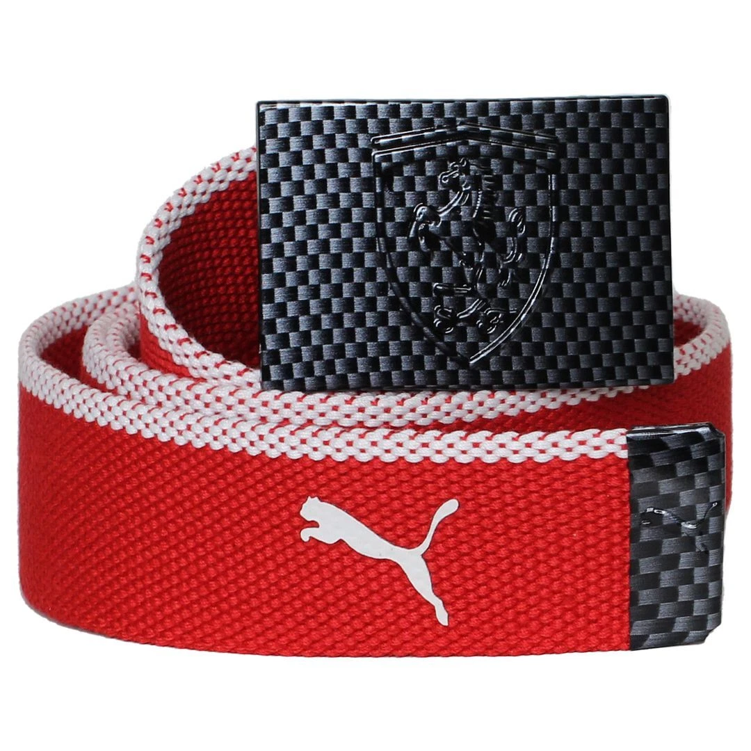 Puma Scuderia Ferrari Adjustable Metal Buckle Red Mens Belt 052419 