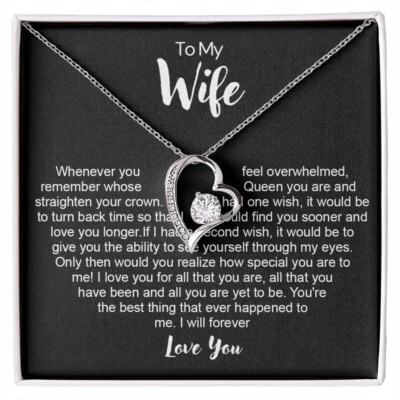 To My Wife Heart Necklace Anniversary Thoughtful Message Gift From Husband