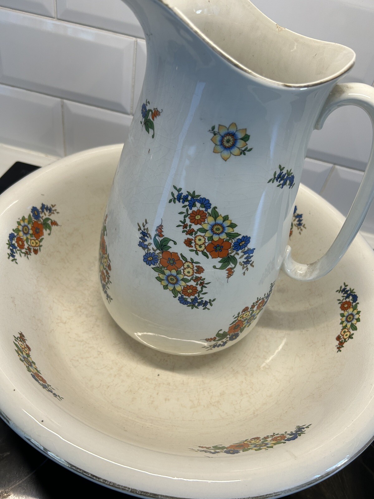 Rare Antique Wash Jug And Bowl Empire ware Antique eBay