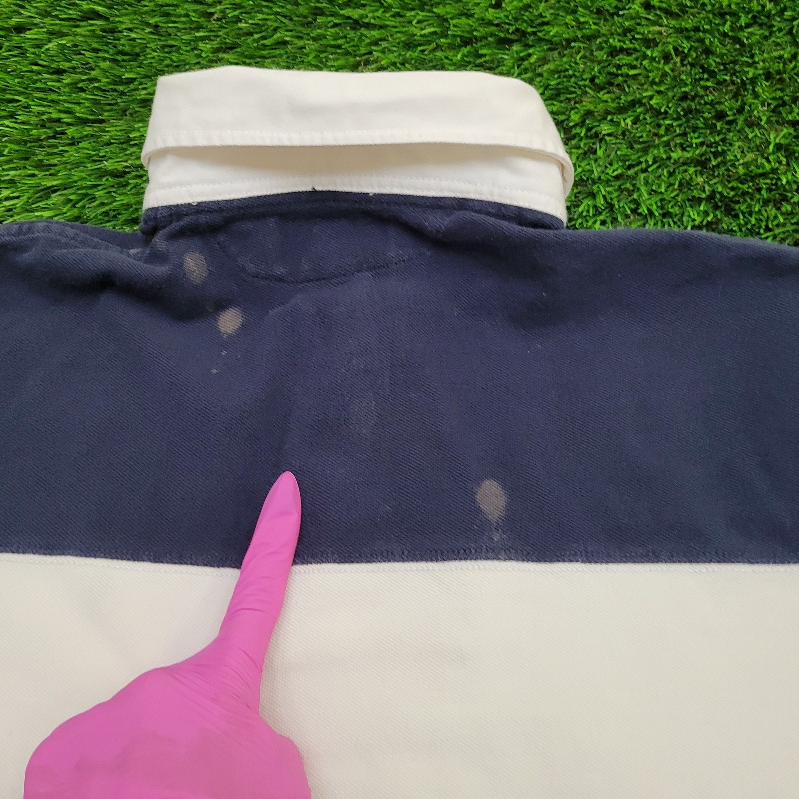 Ralph-Lauren Colorblock Polo Shirt Medium 20x27 Blue Red Pony thumbnail 6