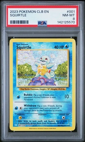 2023 POKEMON BLASTOISE & SUICUNE EX DECK #001 SQUIRTLE PSA 8