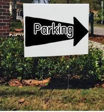 12x18 BLANK WHITE YARD SIGN KIT 3,510... Garage Yard sale W/STAKES