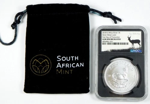 2018 South Africa Krugerrand 1 Oz .999 Fine Silver Coin - NGC GEM UNC - FDP