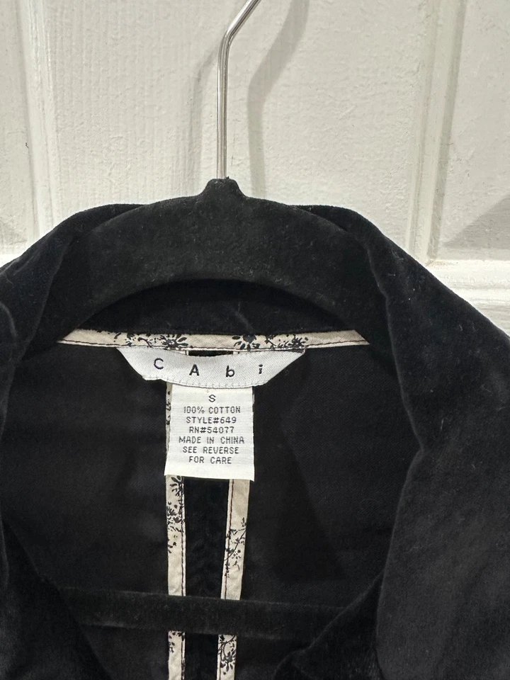 CABI Velvet Velour Blazer Jacket Black Size S - Image 2 of 4
