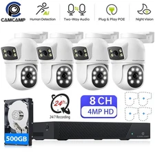 H.265+ 8CH 4MP PoE NVR Recorder Dual Lens PTZ CCTV Security Camera System Home