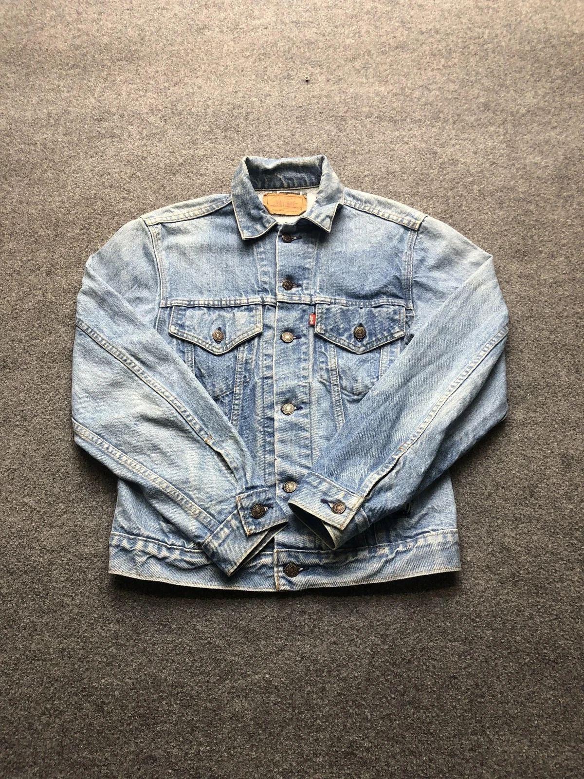 Levi's Jacket Mens 36 Blue Denim Bomber Jean Trucker Button Front Casual