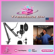 Professional USB Microphone with Adjustable Boom Arm - Perfect for Voice Over