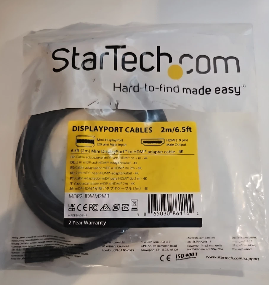 6.5 Ft Mini DisplayPort Male to HDMI Male Cord, Starlink 4K - Image 3 of 3