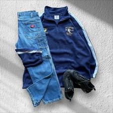 NFL Mariner Football Zip Sweatshirt 90er streetwear herren Navy Blau 3XL